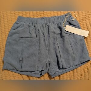 Lumiere Women's Blue Paperbag Shorts